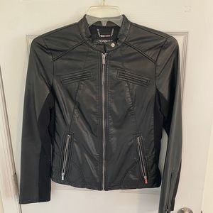 Women’s Express Faux Black Leather Zip up Jacket